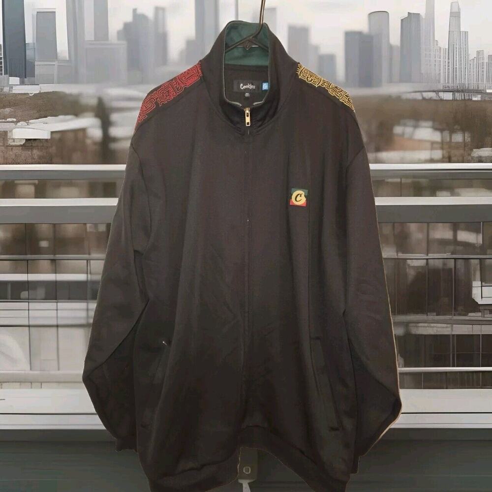 Authentic Cookies SF Clothing BLACK Tahoe Poly Knit Track Jacket Size 3XL